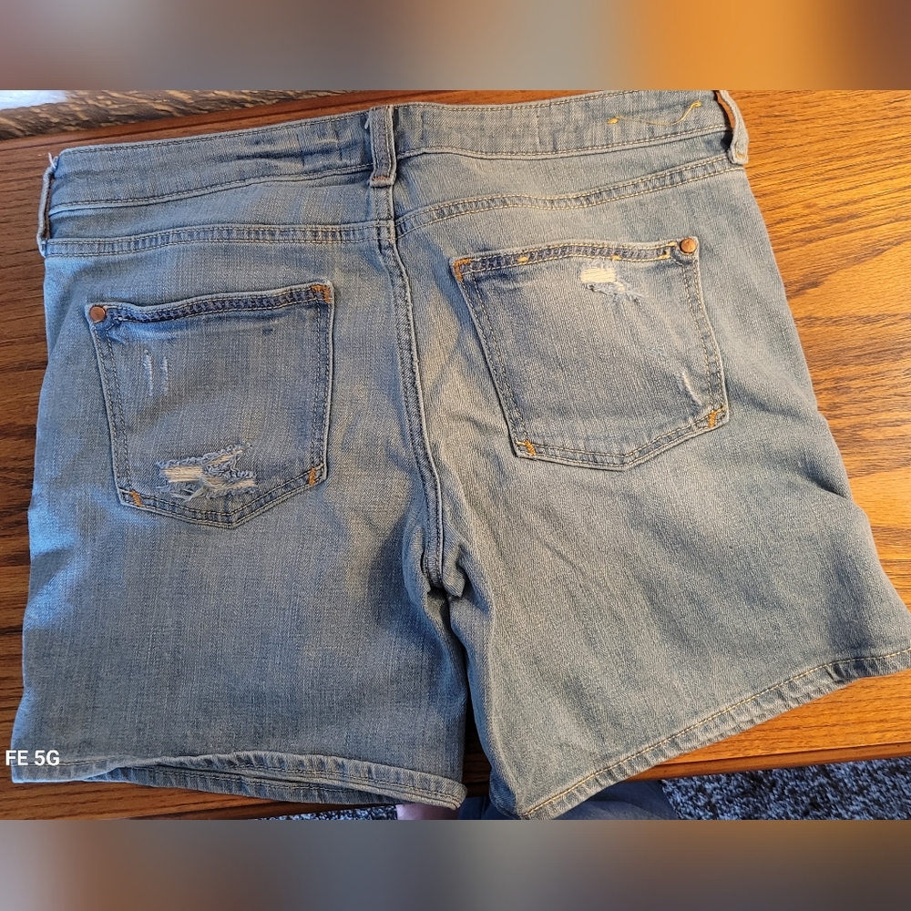 Pilcro and the Letterpress Light Blue High Rise Women's Jean Shorts - Picture 2 of 5